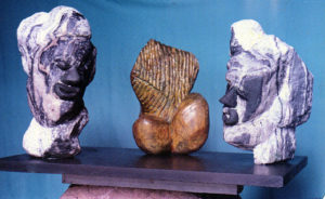 Thinking-marble stone & teak wood